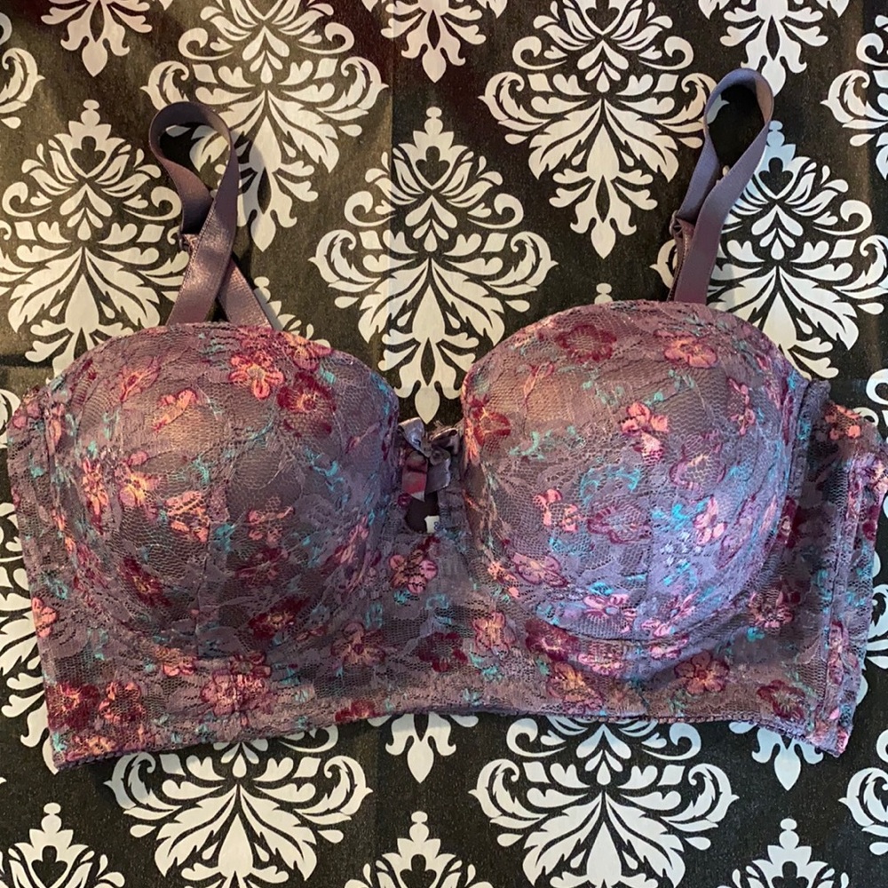 Black Fuchsia Lace Bra